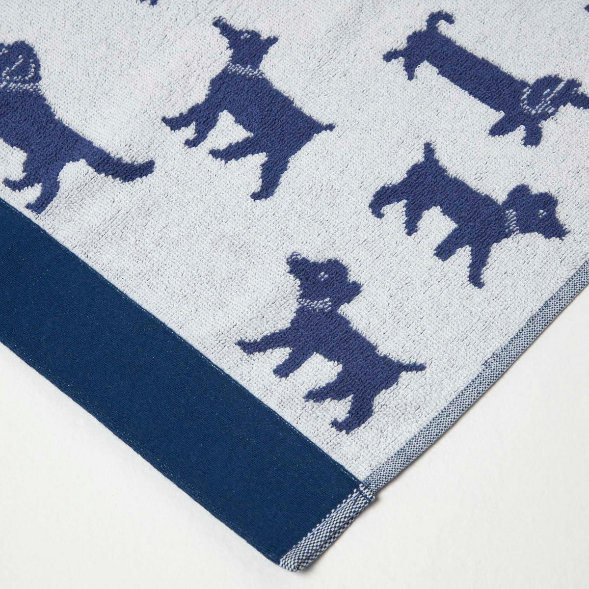 HANDTUCH Hunde blau - Dunkelblau, Textil (50/85cm) - Homescapes