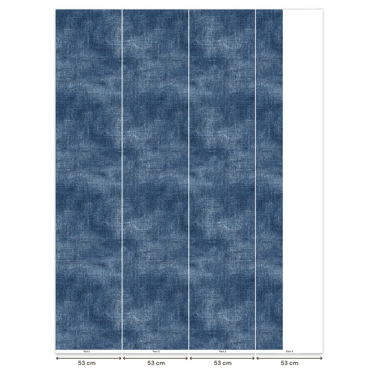 TAPETE - Leinen - Textur - Muster - Denim - Rustikal - 180x260 cm - Blau, Papier (180/260cm) - OnlyWow