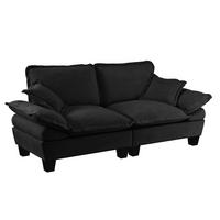 2-SITZER Sofa aus Chenille mit abnehmbaren Armlehnen, schwarz - Schwarz, Textil (82/90/194cm)