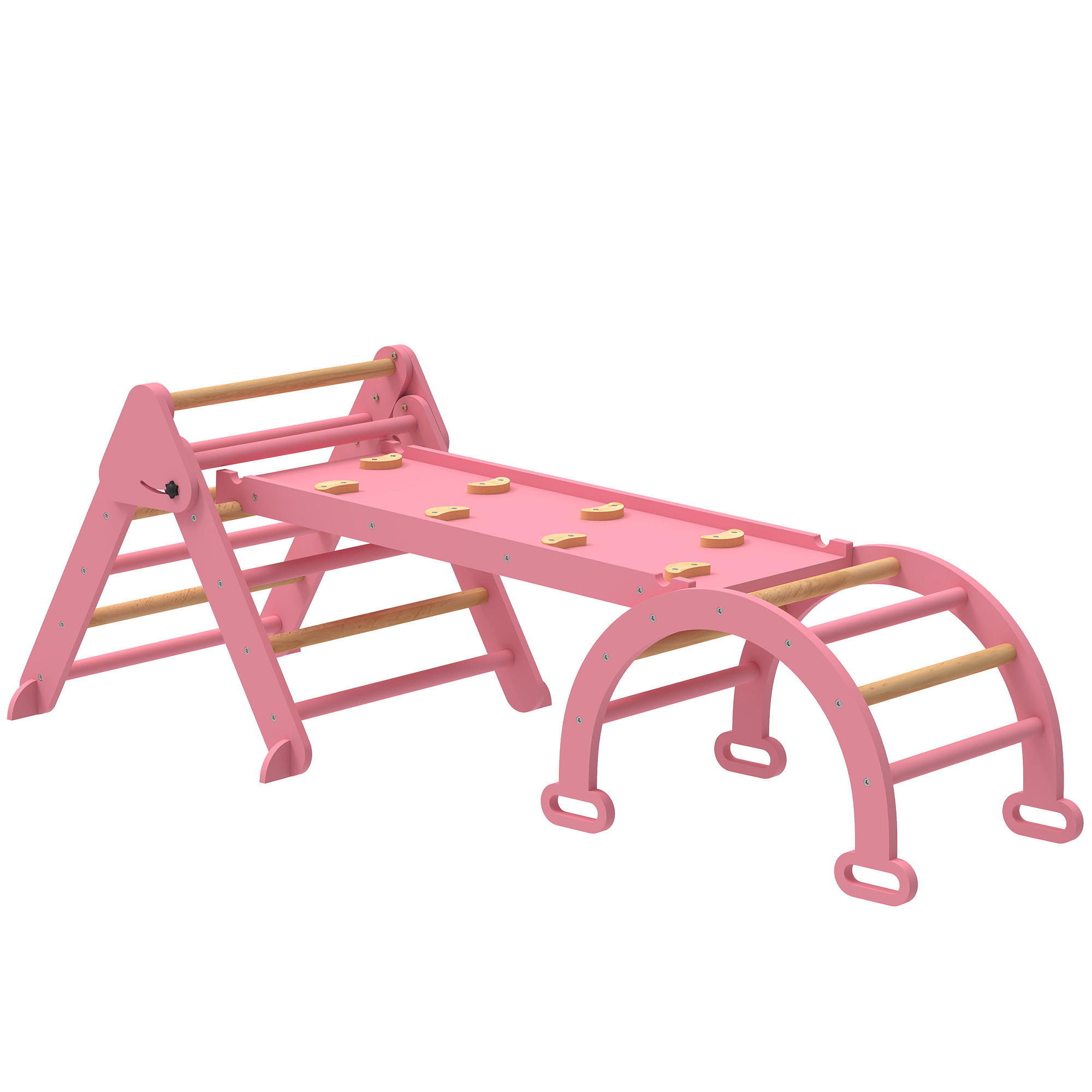 KLETTERGERÜST David Rosa klappbar 188/70/59 cm - Rosa, Holz (188/59/70cm) - Jamb