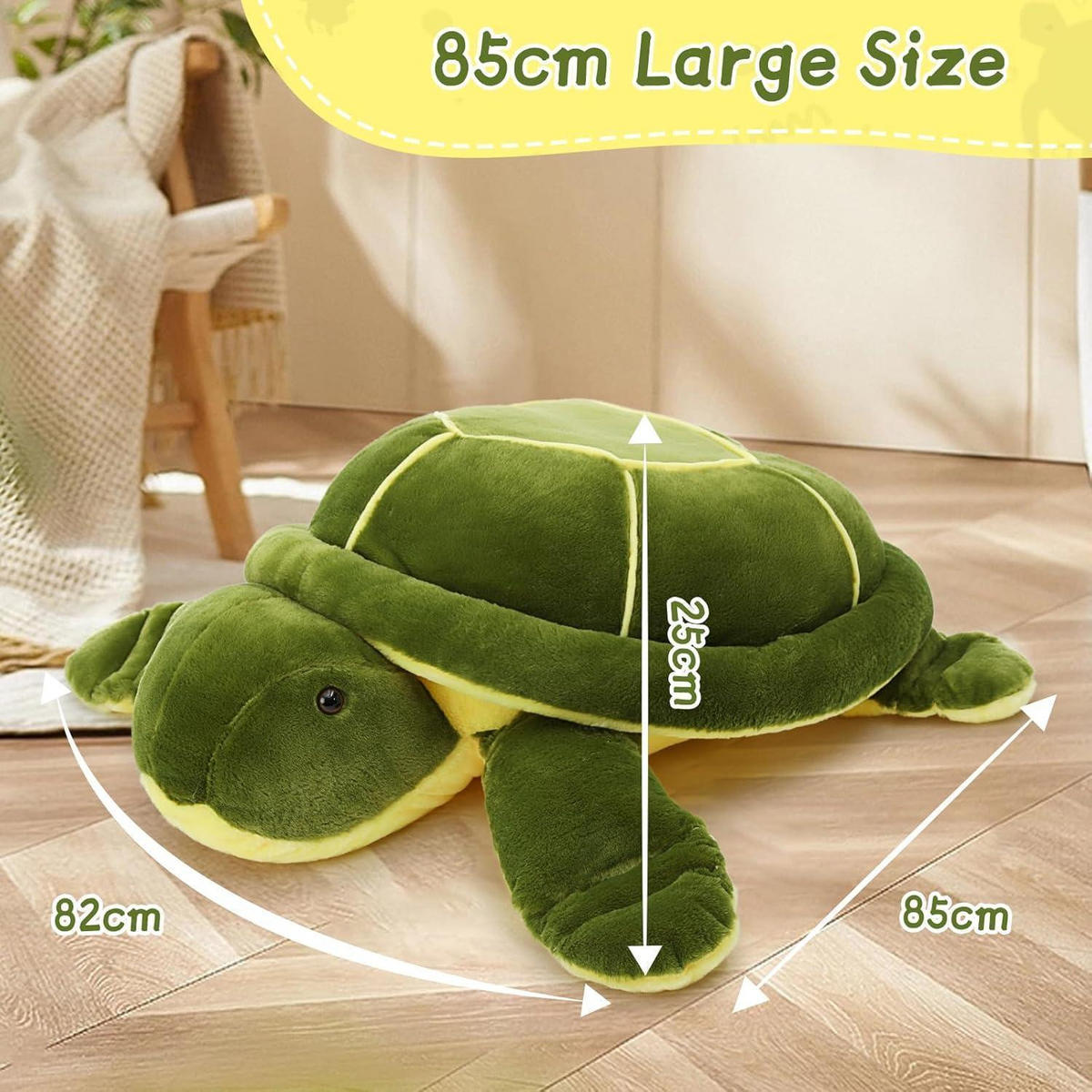 STOFFTIER Schildkröte 85 cm Grün - Grün, Textil (80/80cm)