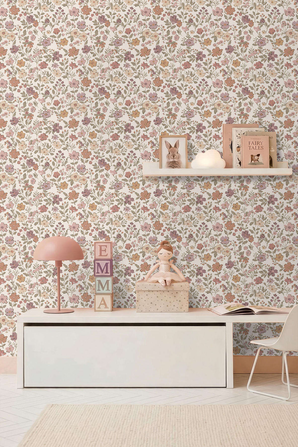 TAPETE Blumen 53 cm x 10.05 m - Lila, Papier (53/0.1cm) - ESTAhome