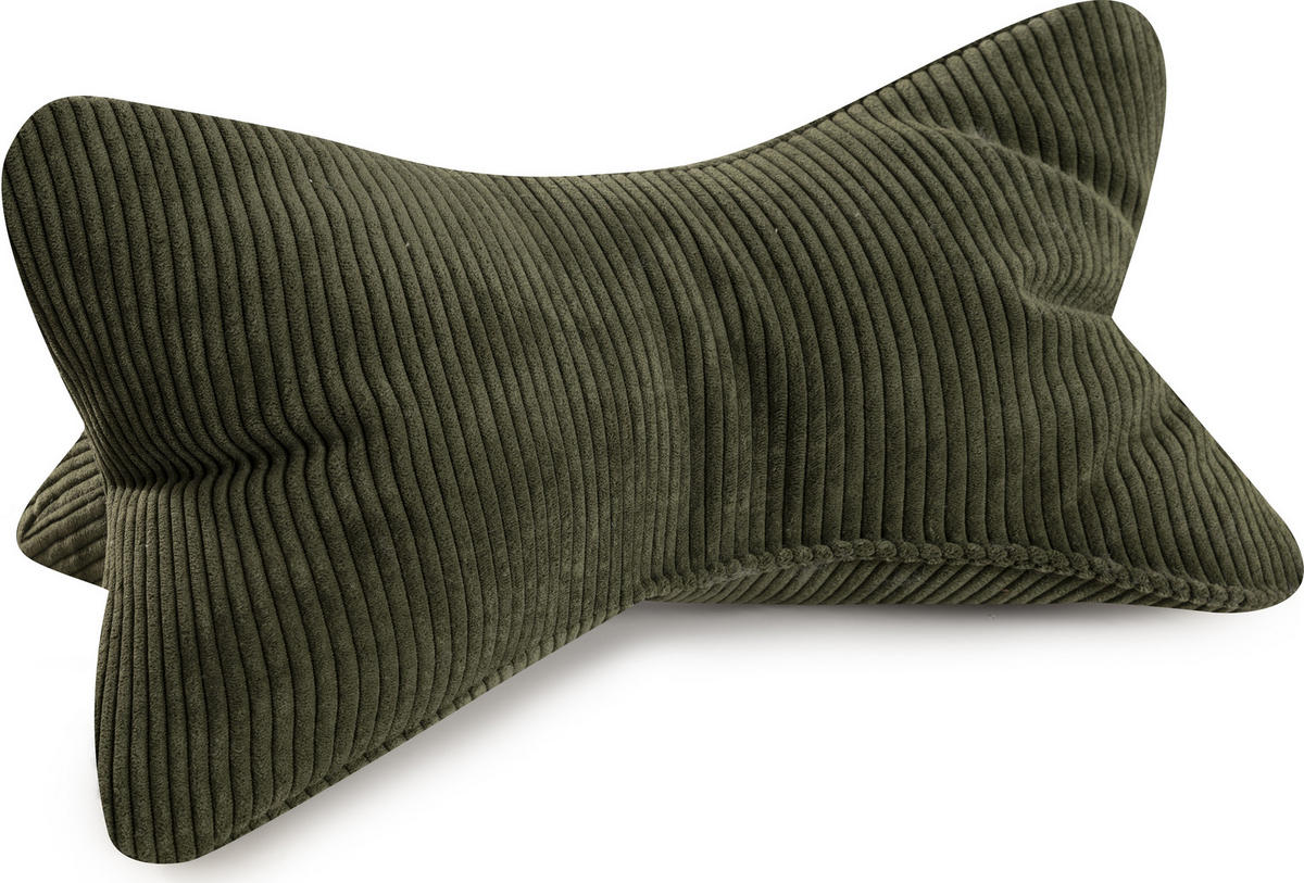 KISSEN Leseknochen Inga dunkelgrün - Grün, Textil (22/42cm) - Magma Heimtexx