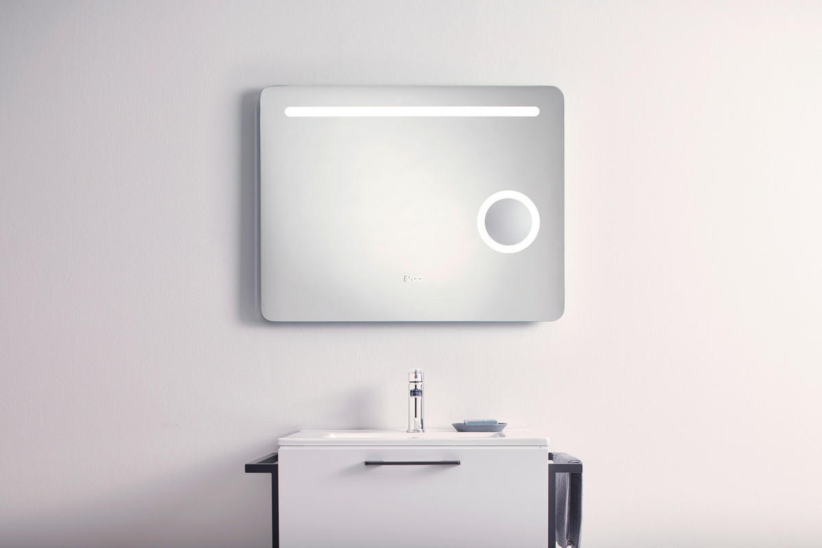 WANDSPIEGEL Silberfarben inkl. LED 'Mirror' - Silberfarben, Glas (62/10/80cm)