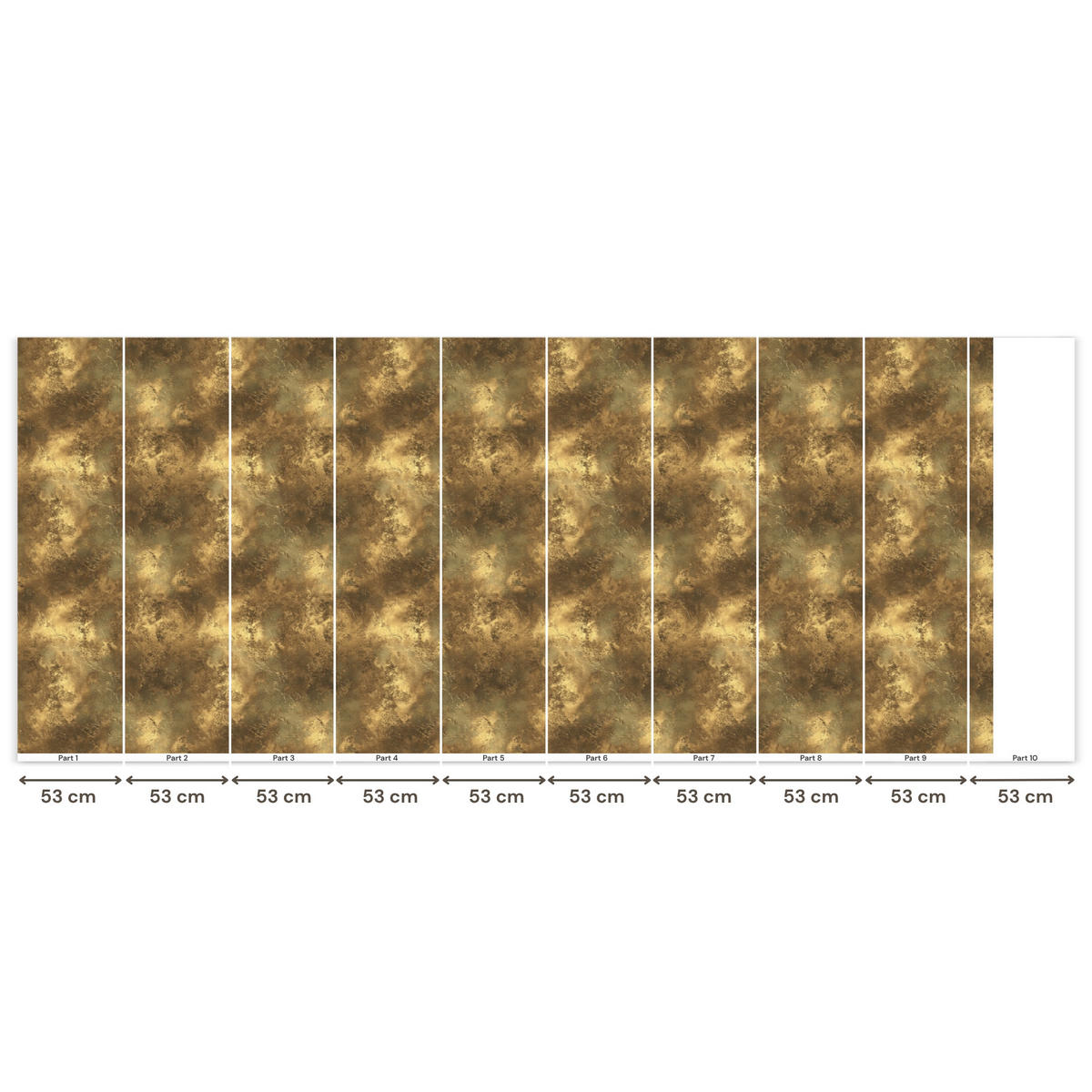 TAPETE - Antik - Metallic-Look - Gold - 450x200 cm - Messingfarben, Papier (450/200cm) - OnlyWow