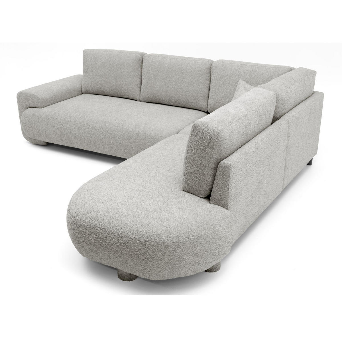 4-SITZER Ecksofa MIRABEL L Rechts 255x285 cm Bouclé Beige - Beige, Holz/Kunststoff (255/285cm) - Muffo