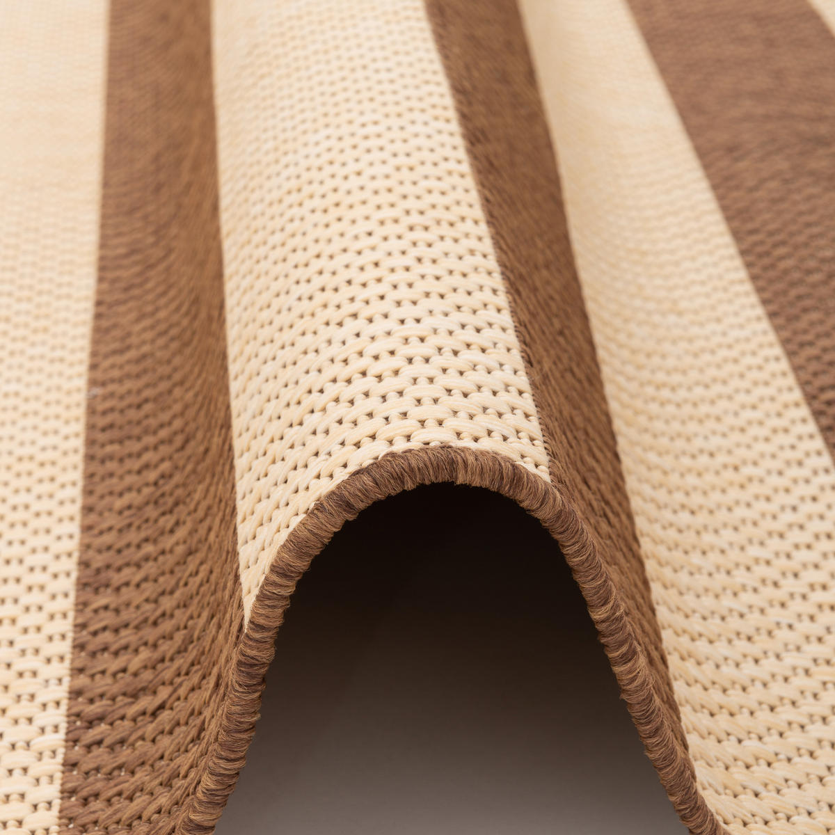 IN & OUTDOOR TEPPICH FLACHGEWEBE VALENCIA STREIFEN - Beige, Textil (140/200cm) - Pergamon