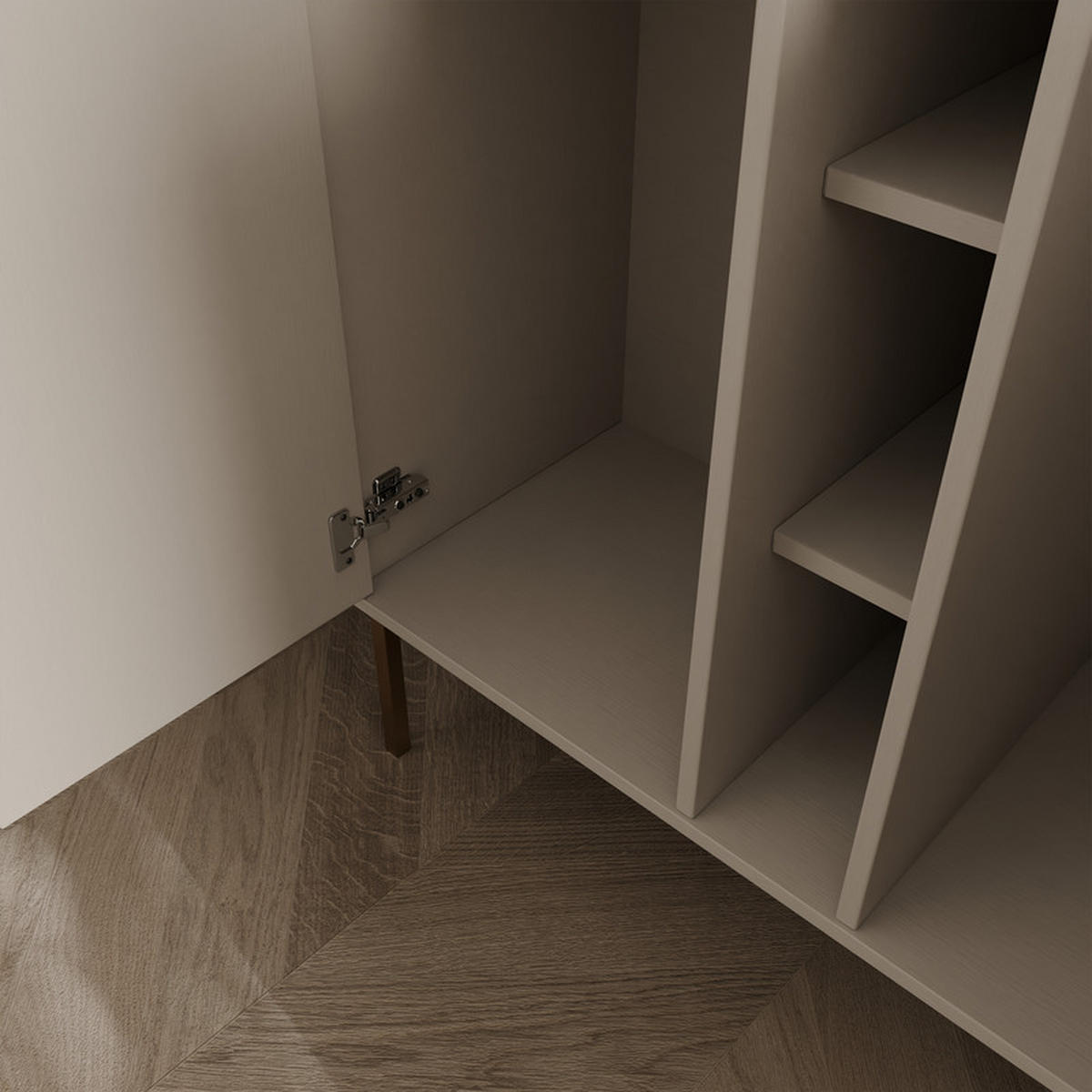 KOMMODE FLOW 157/41/95 cm, Beige - Beige, Holzwerkstoff/Metall (157.7/95/40.8cm) - Idohome