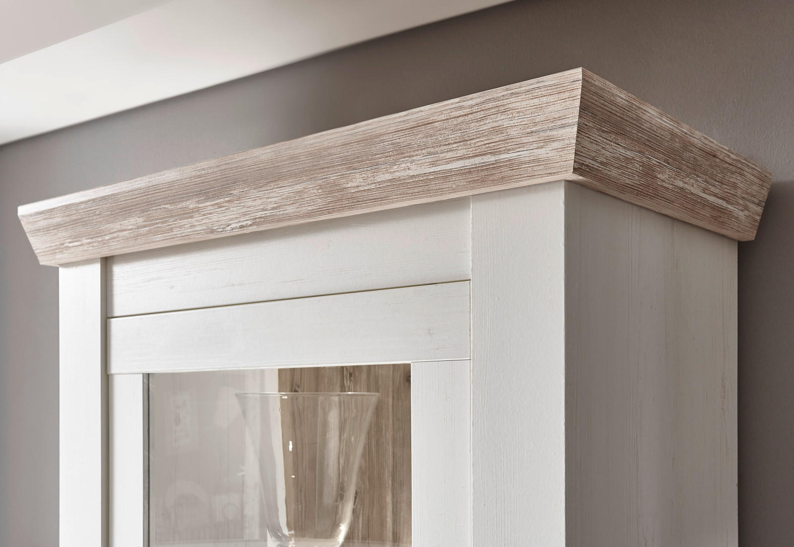 Thumbnail - Furn.Design Buffetschrank, Weiß, Pinien, Metall, Nachbildung,Pinie, 8 Fächer, 2 Schubladen, Sockel, 184x205x44 cm, FSC 1...