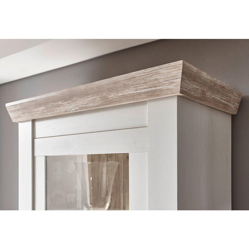 Thumbnail - Furn.Design Sideboard, Weiß, Pinien, Metall, Nachbildung,Pinie, 4 Fächer, 2 Schubladen, Sockel, 168x104x44 cm, FSC 100%,...
