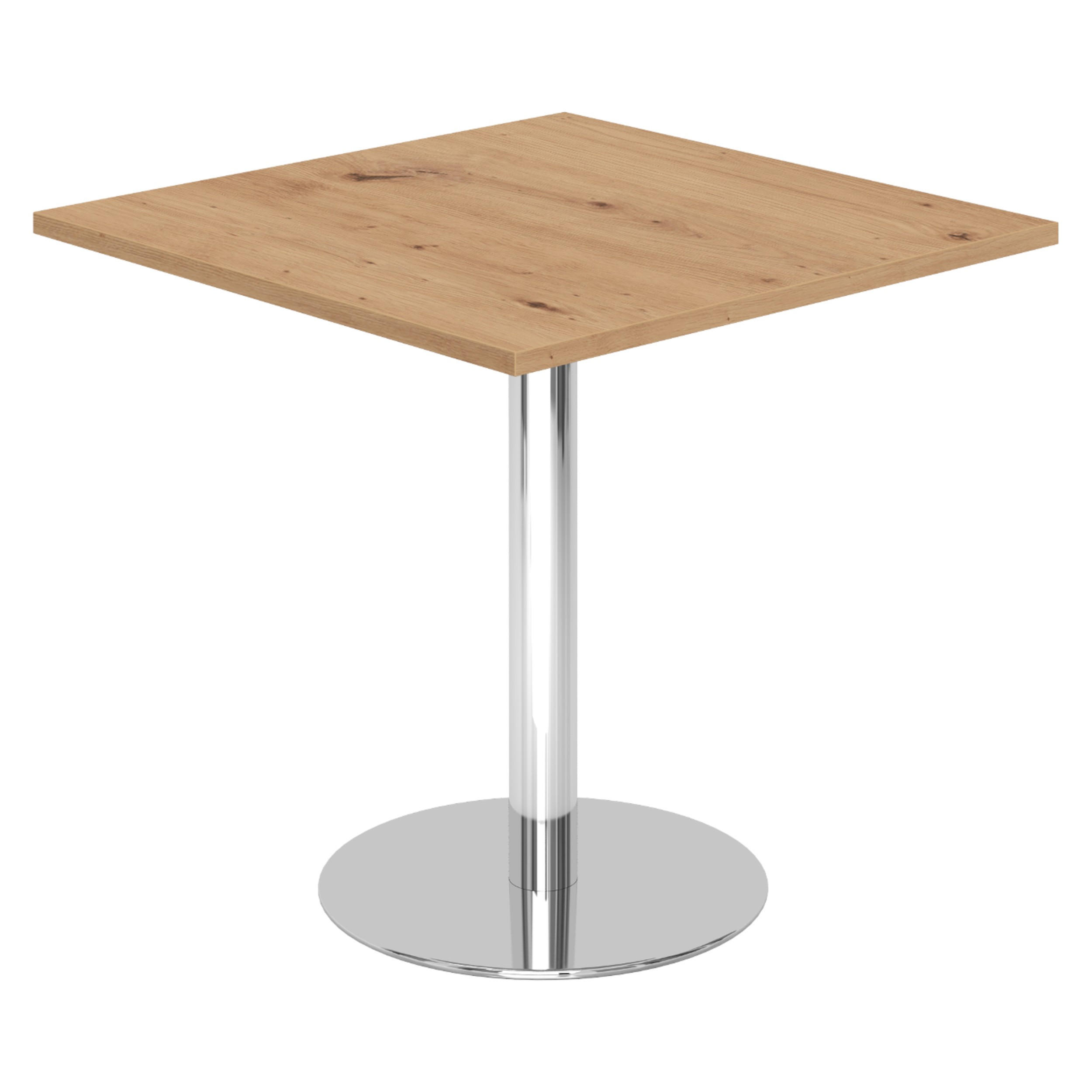 PAUSENTISCH eckig STF 80/80/74,5 cm in Wildeiche/Chrom - Wildeiche/Chromfarben, Holzwerkstoff (80/80/74.5cm) - bümö