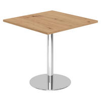 PAUSENTISCH eckig STF 80/80/74,5 cm in Wildeiche/Chrom - Wildeiche/Chromfarben, Holzwerkstoff (80/80/74.5cm) - bümö