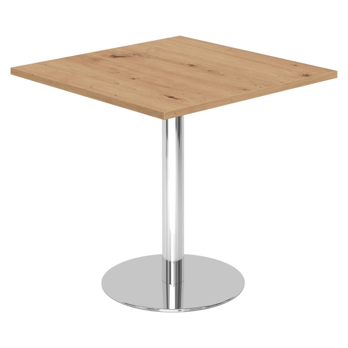 PAUSENTISCH eckig STF 80/80/74,5 cm in Wildeiche/Chrom - Wildeiche/Chromfarben, Holzwerkstoff (80/80/74.5cm) - bümö