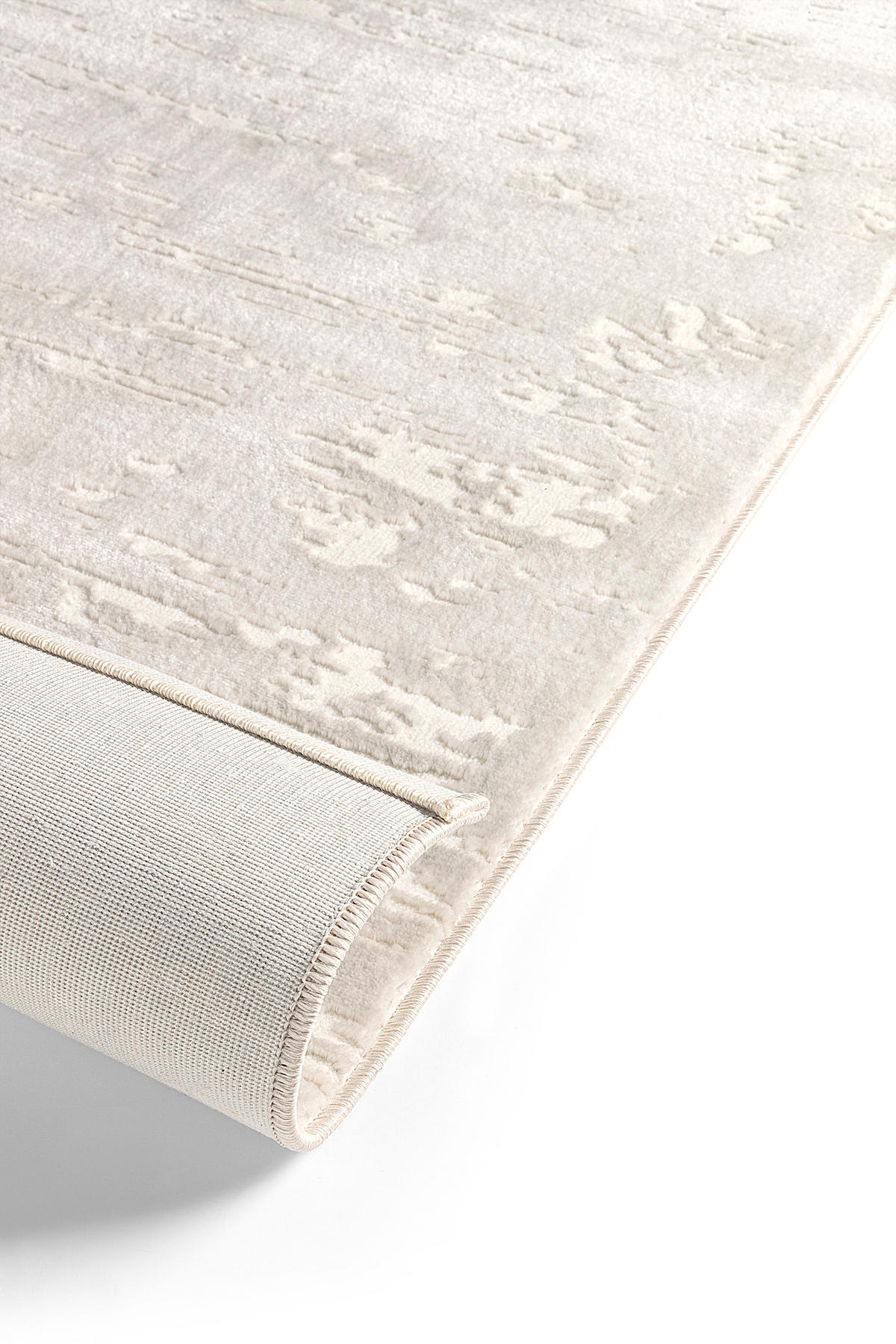 GLANZEFFEKT-TEPPICH Weiß  Ø120 cm - Weiß, Textil (120/120cm) - Tesso Living