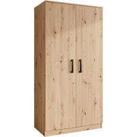 DREHTÜRENSCHRANK Trend, ohne Schubladen, eiche Artisan - Schwarz/Eiche Artisan, Holzwerkstoff (90/180/50cm) - Beautysofa