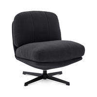 DREHSESSEL Lena aus moderner Cord anthrazitfarbenem - Schwarz/Grau, Textil/Metall (67/80/78cm) - Sicaan