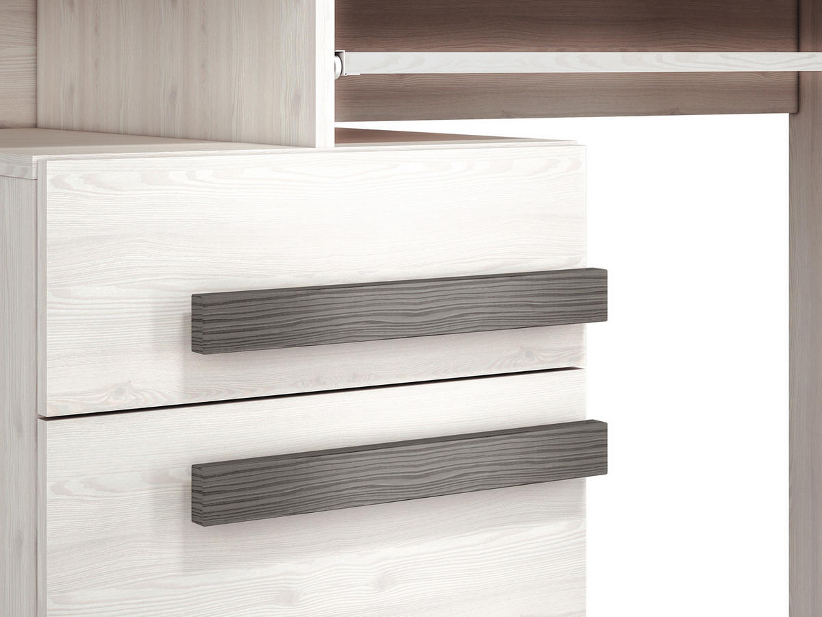 SCHREIBTISCH Blanco Pinie weiß / grau 119 / 55 / 78cm - Weiß, Holz/Holzwerkstoff (55/119/78cm) - Feldmann-Wohnen