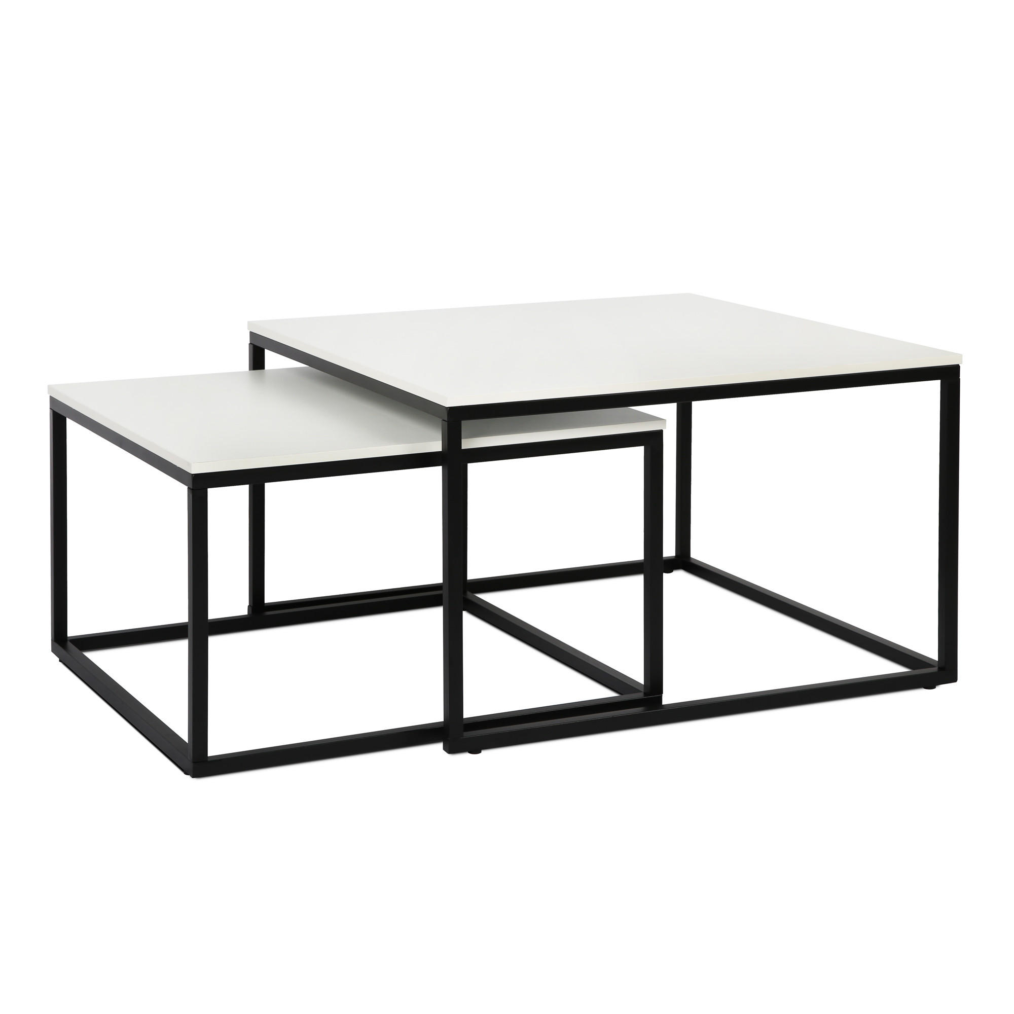 COUCHTISCH 2er Set quadratisch weiß - Weiß, Holzwerkstoff (70/70/42cm) - Home Collective