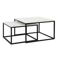 COUCHTISCH 2er Set quadratisch weiß - Weiß, Holzwerkstoff (70/70/42cm) - Home Collective