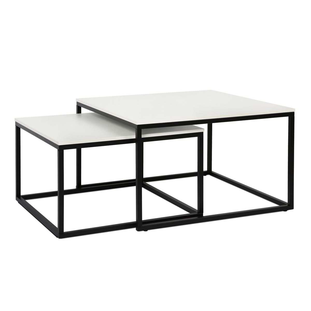 COUCHTISCH 2er Set quadratisch weiß - Weiß, Holzwerkstoff (70/70/42cm) - Home Collective