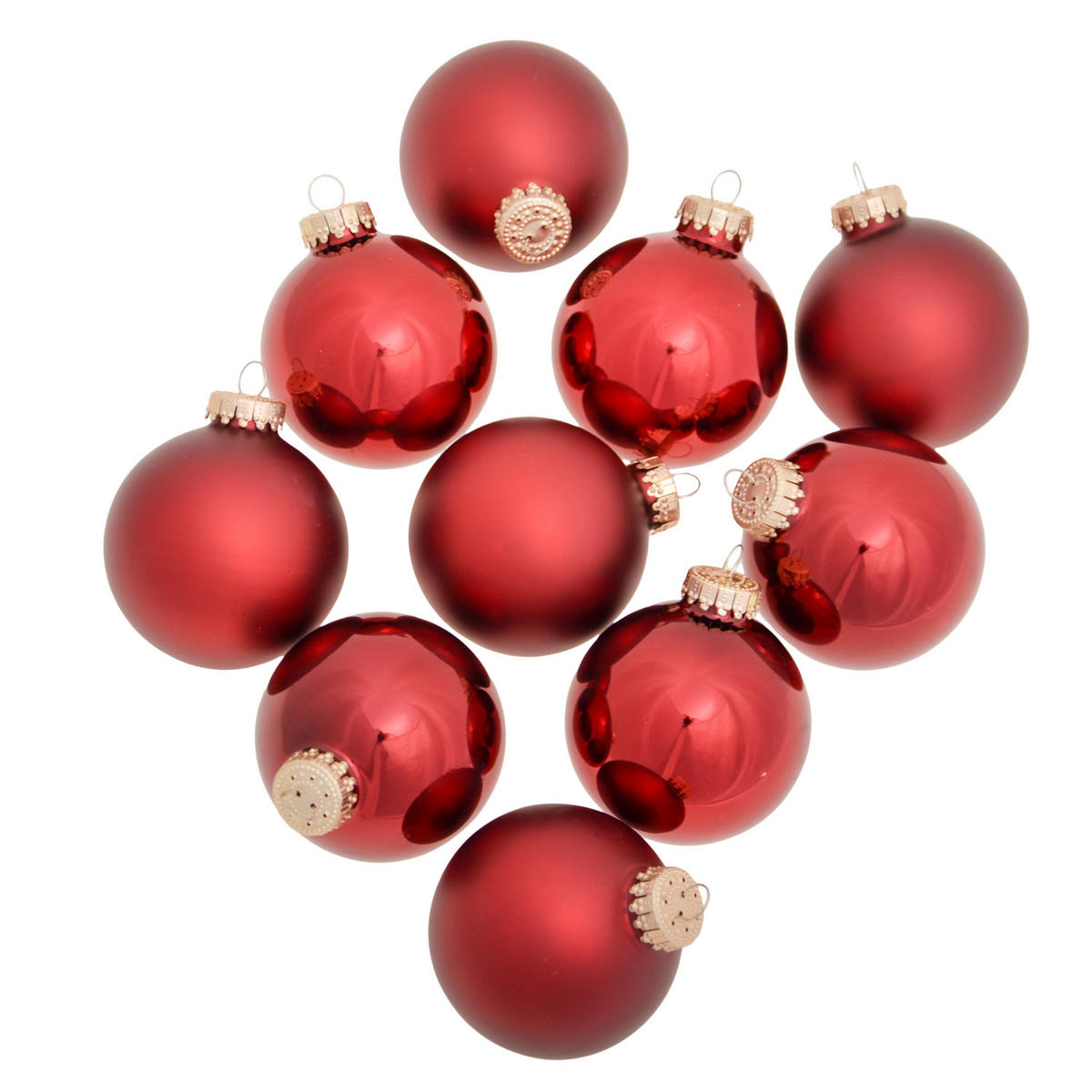 UNI-DESIGN Elana Rot 6cm (Glas / 10 Stk.) - Rot, Glas (6/6/6cm) - Krebs Glas Lauscha