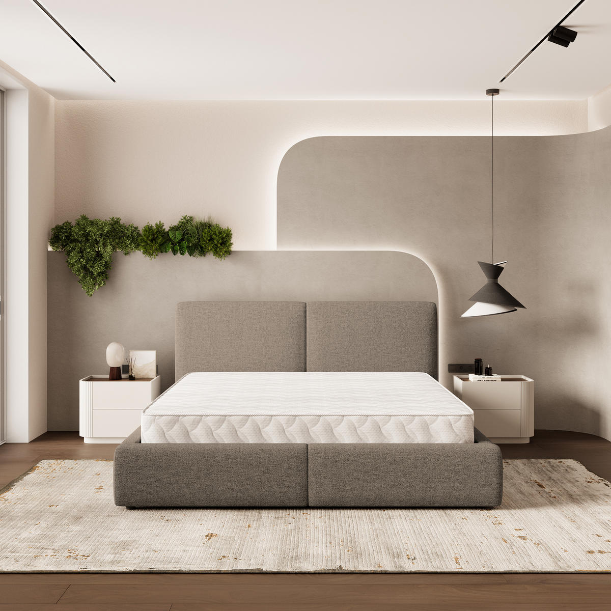 ČALOUNĚNÁ Postel FELURO 140x200 cm Hnědá - hnědá, kompozitní dřevo/textil (140/200cm) - MASSENO