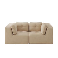 2-SITZER SOFA Cord Beige mit Moduldesign und rutschfestem Standfuß - Beige, Textil (208/69/104cm) - WISHDOR