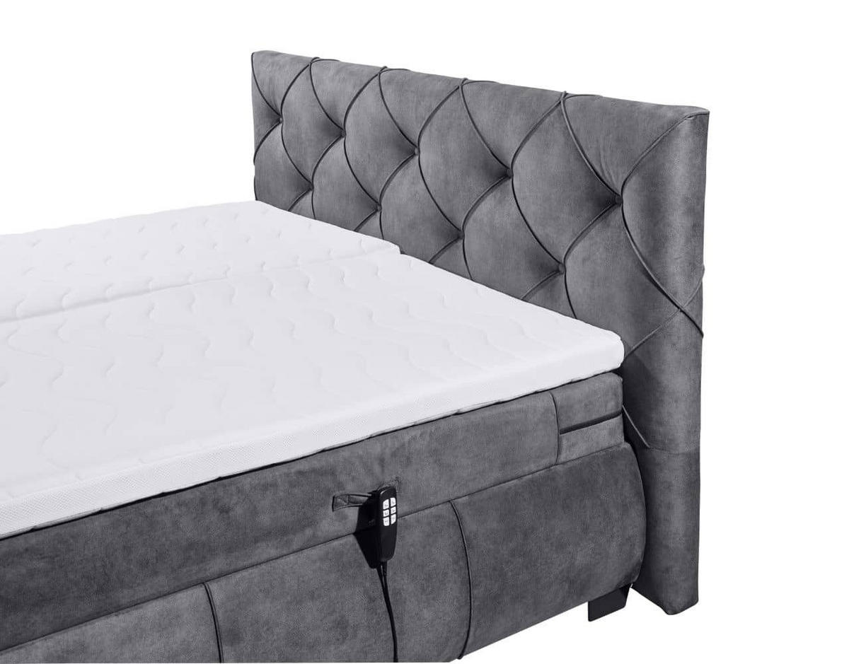 BOXSPRINGBETT 180x200 inkl. Elektrofunktion, Topper und Matratze - Schieferfarben/Rostfarben, Holz/Holzwerkstoff (180/200cm) - ed exciting design