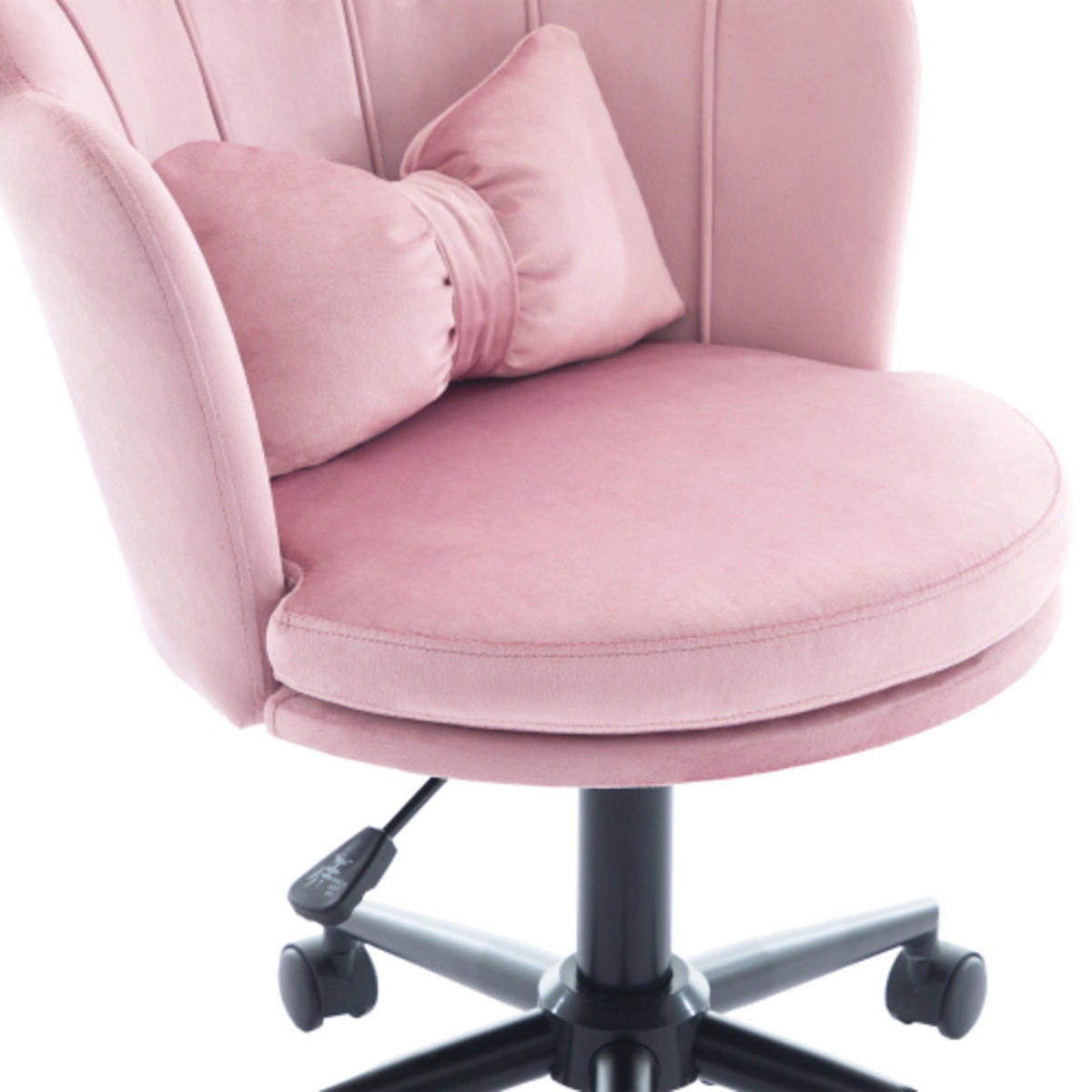 DREHSTUHL 55×62×73-83cm höhenverstellbar, Samt, rosa - Rosa, Textil (62/83/55cm) - Luhomfu