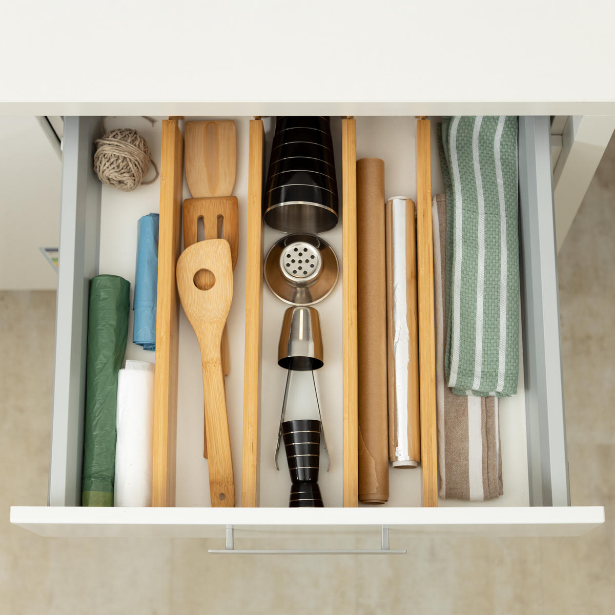 4XSCHUBLADENTRENNER - Hellbraun, Holz (1.5/6/55.5cm) - Relaxdays