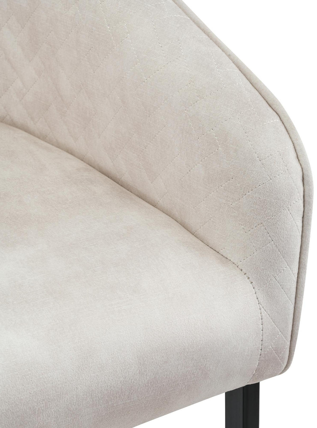 ESSZIMMERSTUHL Samt Creme - Creme/Schwarz, Textil/Metall (60/87/59cm) - CLP