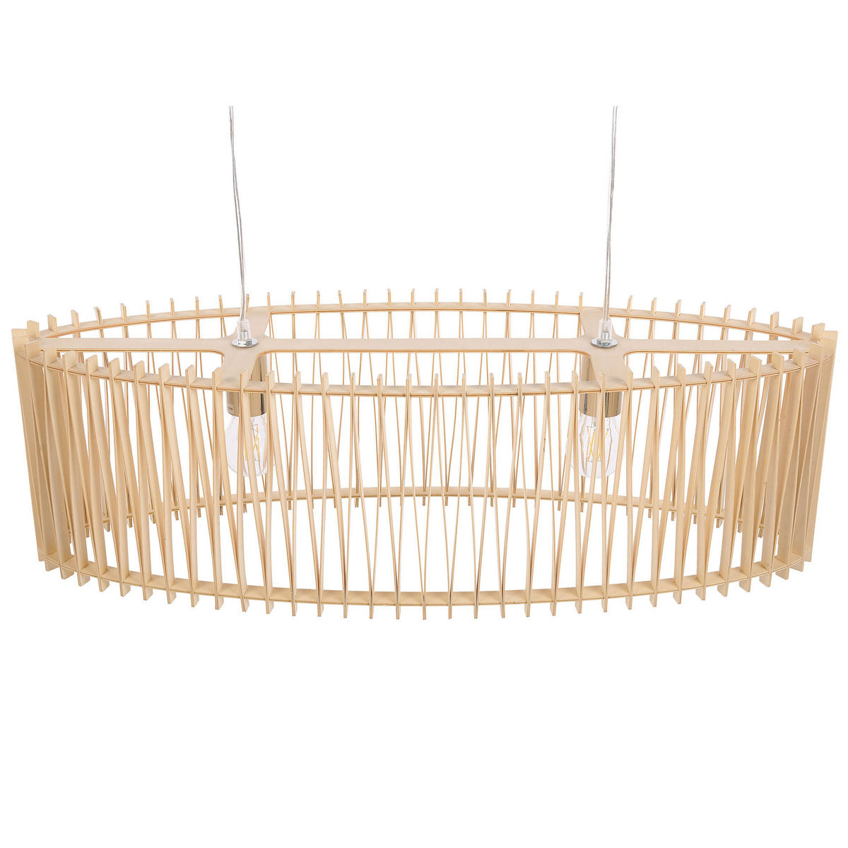 HÄNGELEUCHTE Chari 25/80/124 cm - Hellbraun, Holzwerkstoff (25/80/124cm) - Beliani