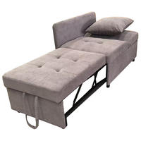 SCHLAFSOFA Leinenstoff mit 5-fach verstellbarer Rückenlehne Grau 177/68/65 cm - Graubraun, Textil (68/65/177cm) - Redom