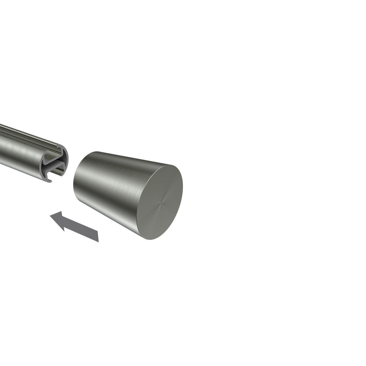 ENDSTÜCKE FÜR GARDINENSTANGEN 20 mm Ø, Sitra Edelstahl-Optik, Packung 2 Stück - Edelstahlfarben, Metall (4.1/3/3cm) - INTERDECO