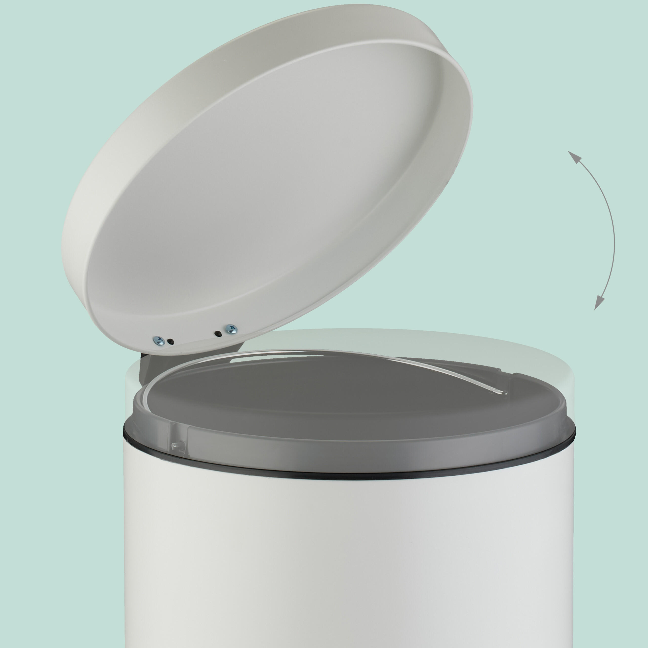 MÜLLEIMER - Weiß, Kunststoff/Metall (30/45/37cm) - Relaxdays