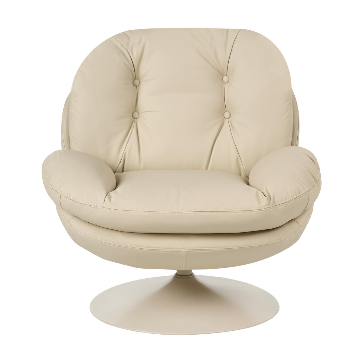 DREHSESSEL Kunstleder Beige Nolvik - Beige, Textil/Metall (82/82/85cm) - Beliani
