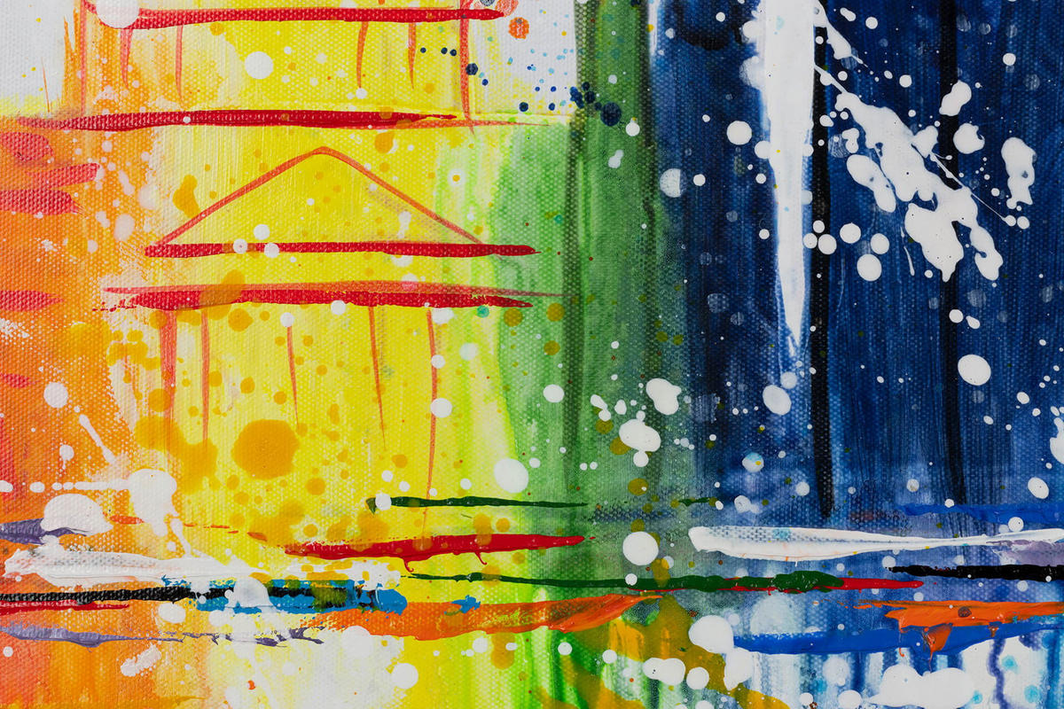 ACRYLBILD HANDGEMALT 120/60 cm - Multicolor/Grau, Holz/Textil (120/60cm) - KUNSTLOFT