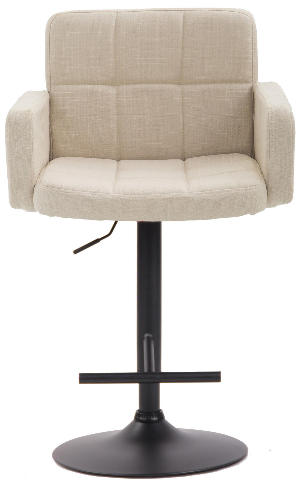 BARHOCKER Lausanne, Gestell schwarz, Stoff Creme - Creme/Schwarz, Textil/Metall (60/100/56cm) - TPFLiving