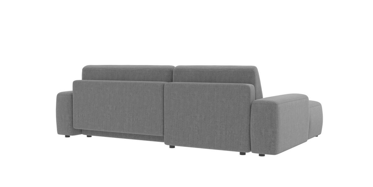 ECKSOFA Lopez Hellgrau Samt-Stoff - Hellgrau/Schwarz, Holz/Kunststoff (264/162cm) - S-Style Möbel
