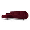 ECKSOFA mit Schlaffunktion Samt Stoff Rot - Bordeaux/Rot, Textil/Metall (162/242cm) - Makamii