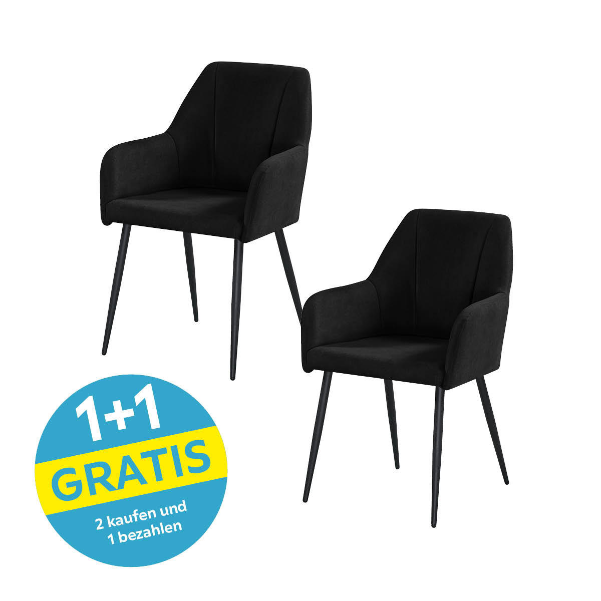 Armlehnstuhl Adelina Schwarz Gepolstert