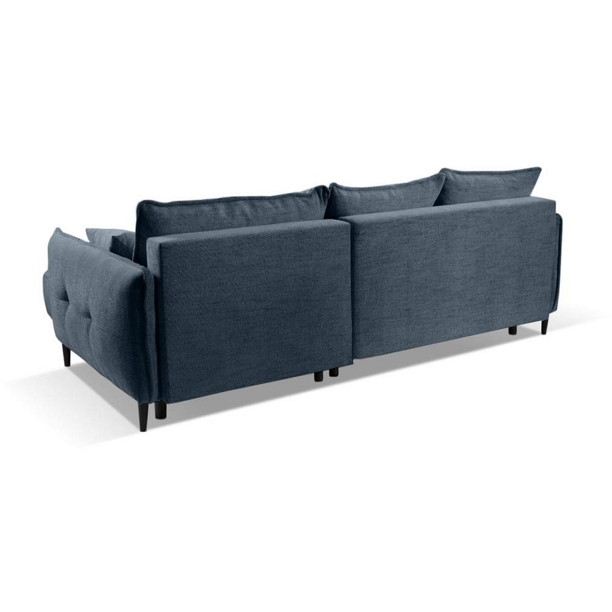 ECKSCHLAFSOFA Sycylia rechts dunkelblau - Schwarz/Dunkelblau, Textil (244/165cm) - Beautysofa
