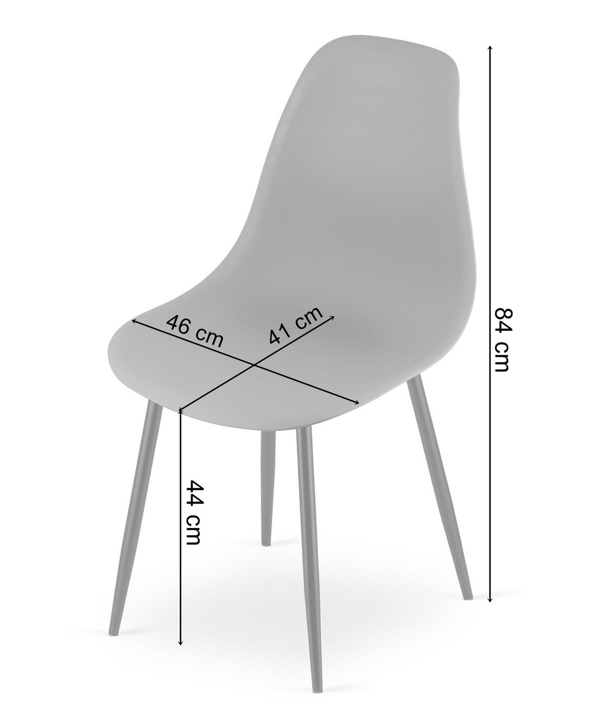 ESSZIMMERSTUHL 2-er Set KALEO dunkelgrauer Sitz, schwarze Beine - Dunkelgrau/Schwarz, Kunststoff (46/84/51cm) - Valora
