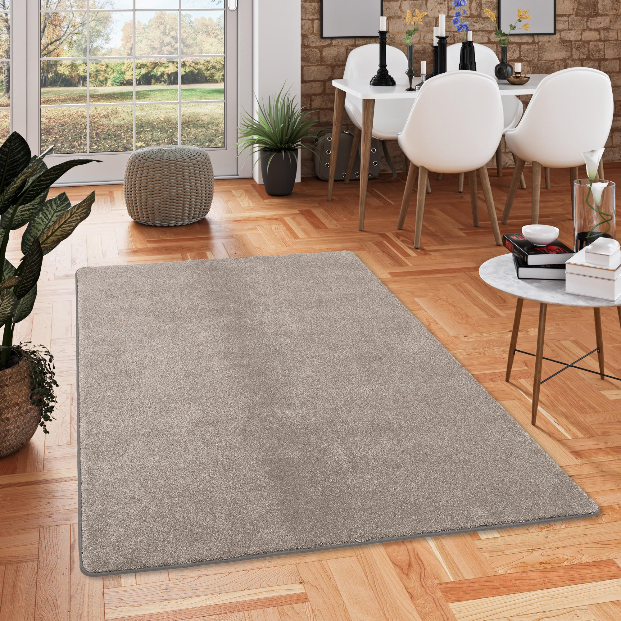 HOCHFLOR LUXUS VELOURS TEPPICH TOUCH - Taupe, Textil (160/240cm) - Snapstyle