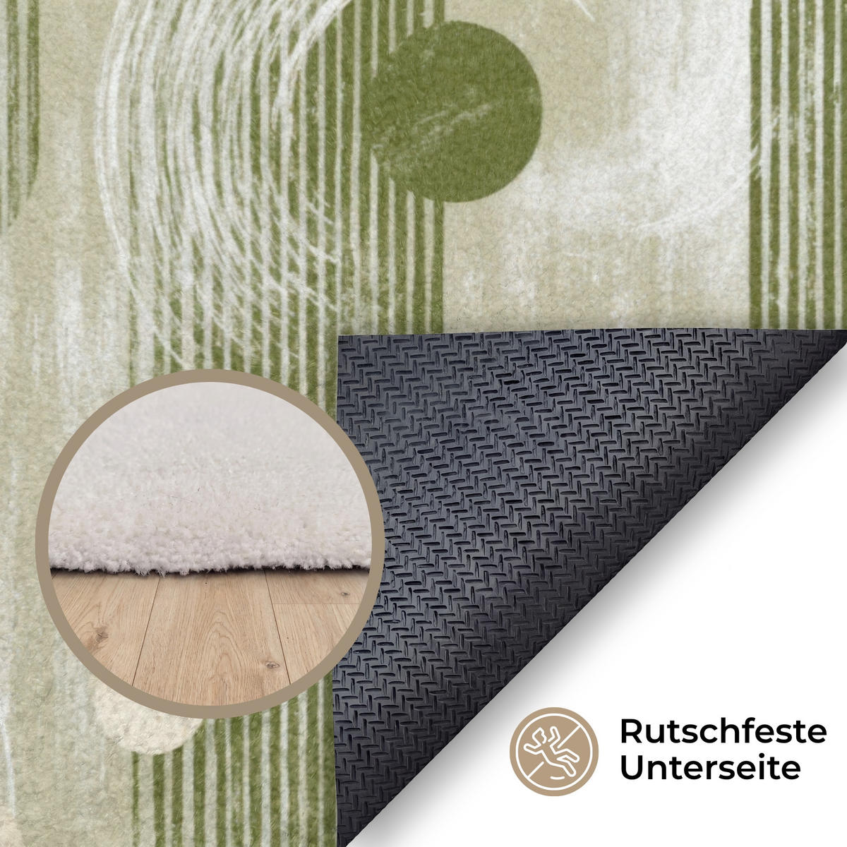 KOBERCE - Umelecké - Moderné - Zelené - 200x140 cm - olivovozelená, textil/plast (200/0.4cm) - OnlyWow