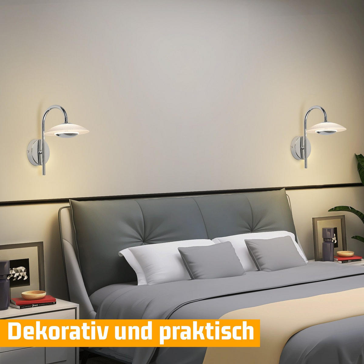 LED nástěnné svítidlo Yaw 23,6/16/25,2 cm - stříbrná, kov (16/25.2/23.6cm) - Nettlife