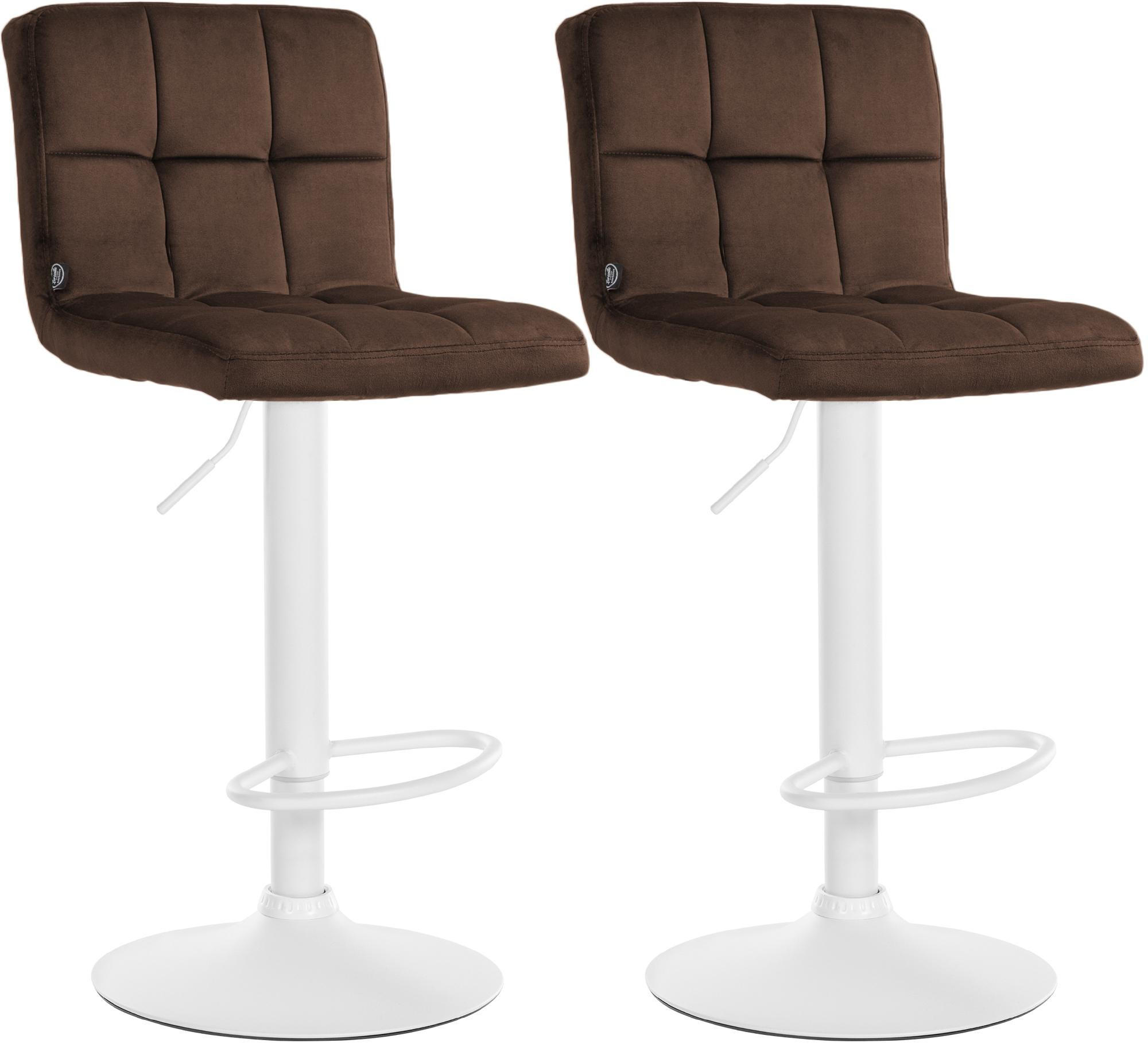 BARHOCKER 2 Samt Braun - Weiß/Braun, Textil/Metall (46/94/47cm) - CLP