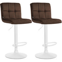 BARHOCKER 2 Samt Braun - Weiß/Braun, Textil/Metall (46/94/47cm) - CLP