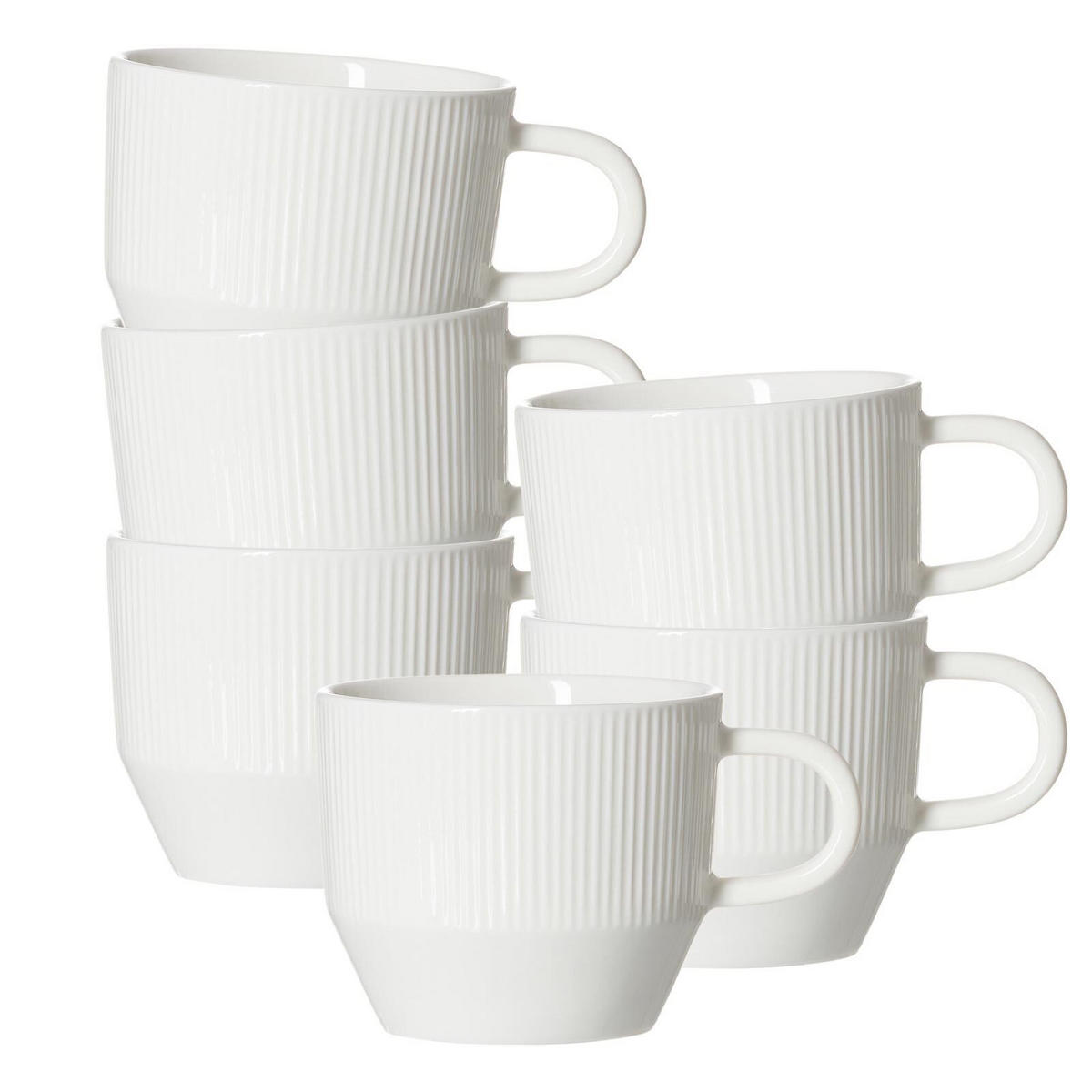 KAFFEETASSEN Kelly weiß 225 ml 6er Set - Weiß, Keramik (225L) - Ritzenhoff Breker