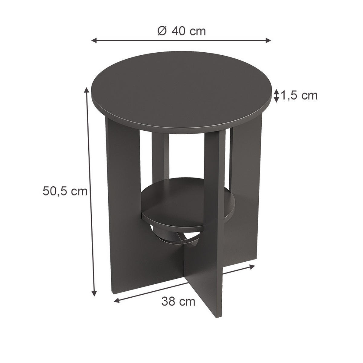 KONFERENČNÍ STŮL Vareo Černá - černá, kompozitní dřevo (40/40/50.5cm) - Vicco